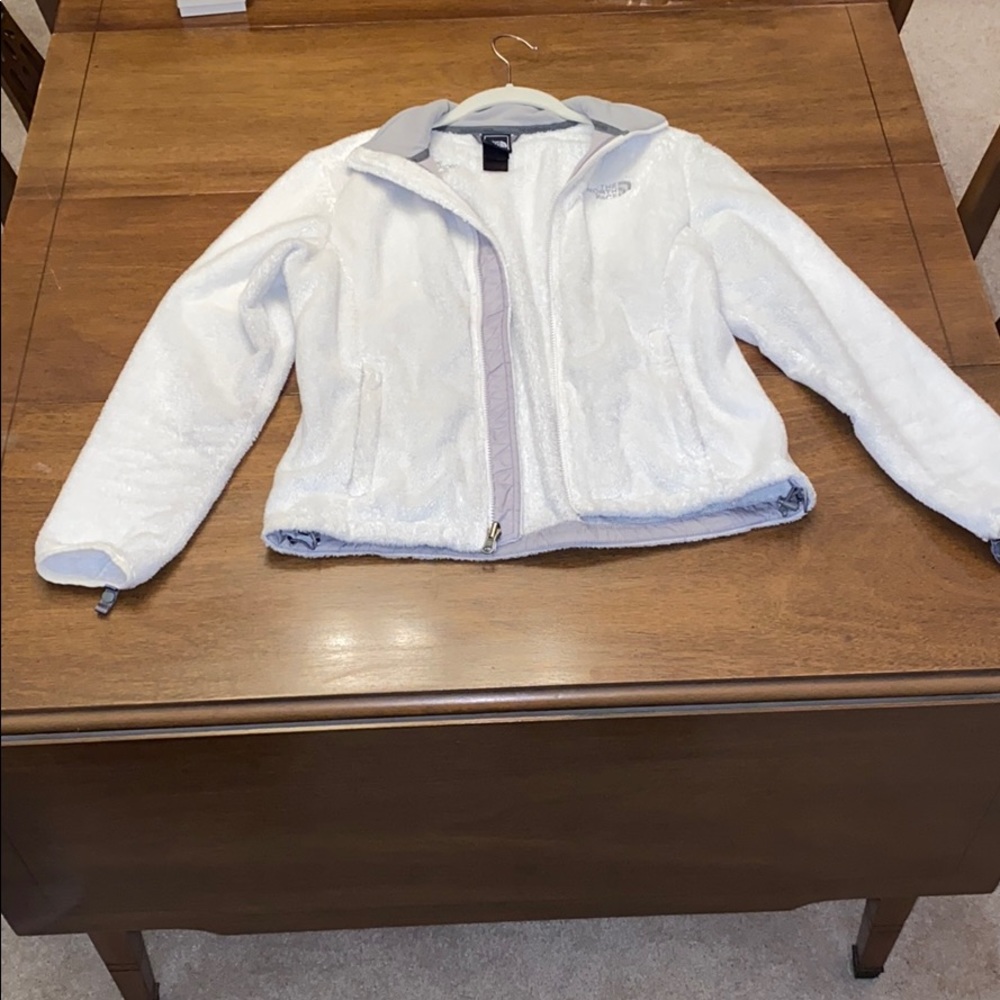 North Face White Fuzzy Jacket